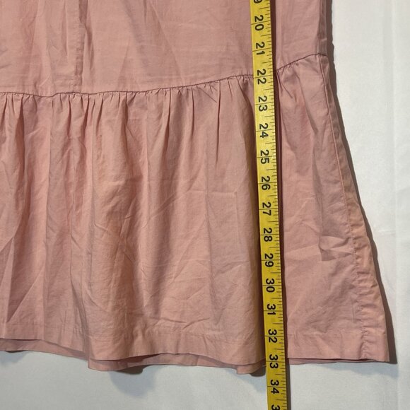 Madewell Women’s Pink Tunic Dress Medium Size V Neck 100% Cotton Drop Waist - Picture 8 of 8